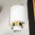 Off-white Pair of Mid-Century Modernist Minimal Frosted Glass & Brass Sconces For Sale - Image 8 of 13