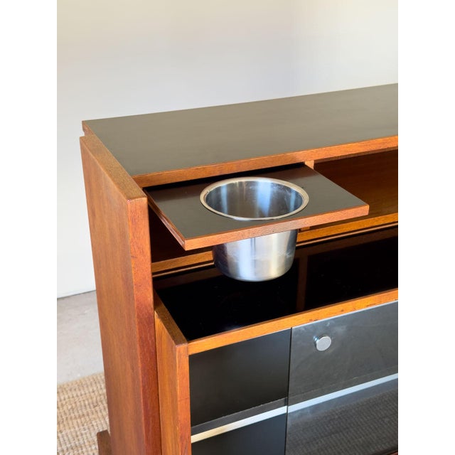 Glass & Teak Drinks Bar by Erik Buch for Dyrlund, Denmark, 1960s For Sale - Image 9 of 17