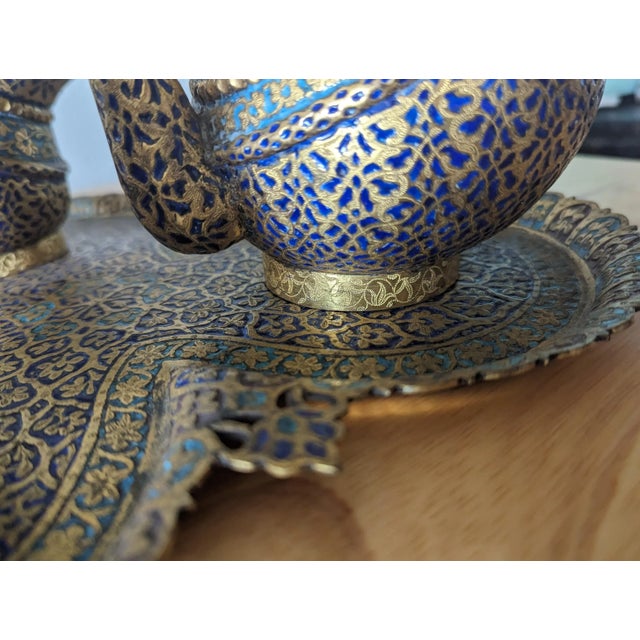 Mid 19th Century Mid 19th Century Kashmiri Tilted and Lacquered 5 Piece Coffee/Tea Service For Sale - Image 5 of 7
