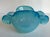 Mid-Century Modern Vintage Hand-Blown Aqua Opaline Art Glass Sculptural Bowl For Sale - Image 3 of 8