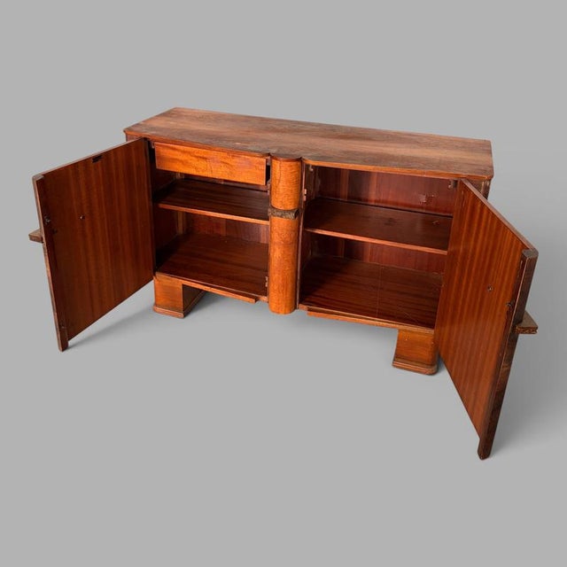 Art Deco Walnut Sideboard with Bakelite Handles, 1930s For Sale - Image 9 of 12