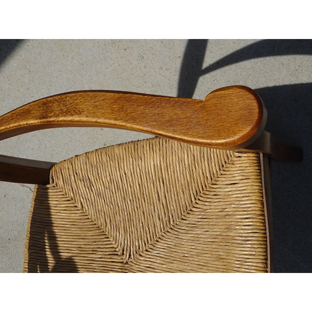 Wood and Straw Grandfathers Armchair, 1980s For Sale - Image 11 of 12