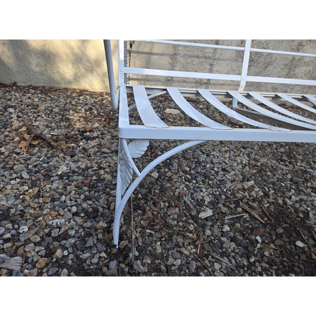 Vintage Wrought Iron Outdoor Patio Loveseat/Settee For Sale - Image 9 of 9