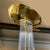 Art Deco 1980s Art Deco Inspired Clear Acrylic Lucite and Gold Brass Torchiere Floor Lamp For Sale - Image 3 of 12