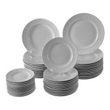 1960s Royal Copenhagen Georgiana 48-Piece Dinnerware Set White Scandinavian Porcelain Mid-Century Modern For Sale