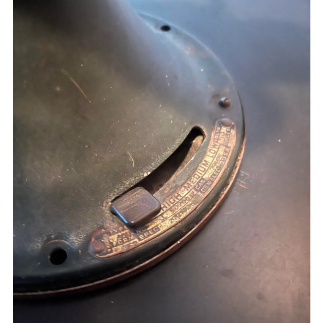 General Electric Vintage Antique Ge 3 Speed Industrial Table Fan For Sale - Image 4 of 12