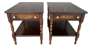 Hitchcock Harvest Maple Single Drawer Side/End Tables - A Pair