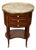 1910 French Louis XV Mahogany Inlay Marble Top Nightstand Bedside Table For Sale