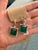 Emerald 32Carat Natural Zambian Emerald Sugar Loaf Cabochon & Diamond/Drop Earrings 18KG For Sale - Image 8 of 18