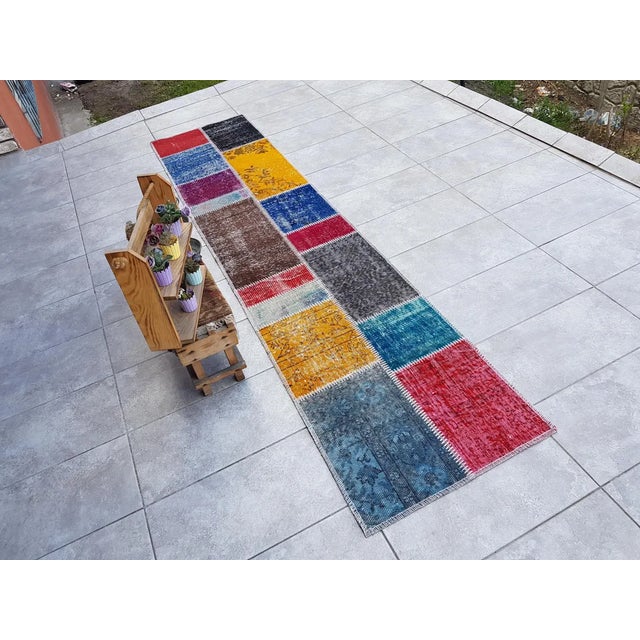 Turkish 1960s Handmade Decorative Floor Runner For Sale - Image 3 of 10