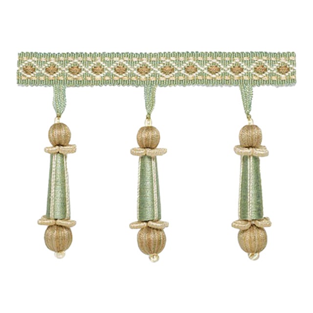 Sample - Schumacher Addington Molded Tassel Fringe in Mineral For Sale