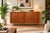 Vintage Walnut Credenza For Sale In Los Angeles - Image 6 of 16