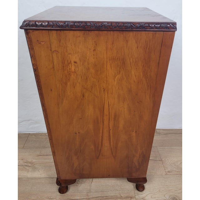 Mid-Century Walnut Bedside Cabinet with Shell Carvings, 1960 For Sale - Image 15 of 18
