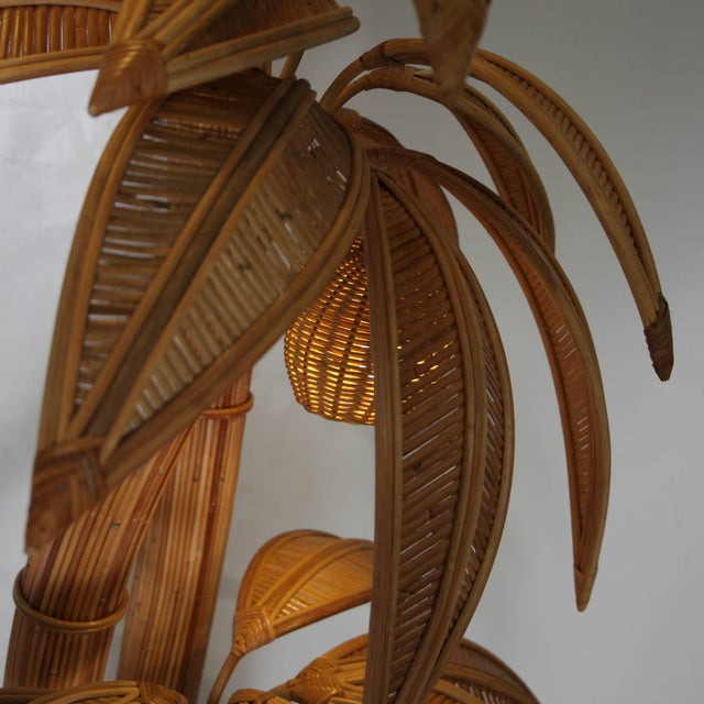 Palmtree Floor Lamp in Rattan For Sale - Image 13 of 18