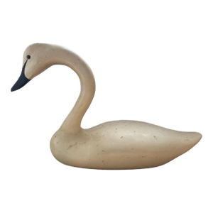 Large Folk Art Antique Painted Wooden Swan Decoy