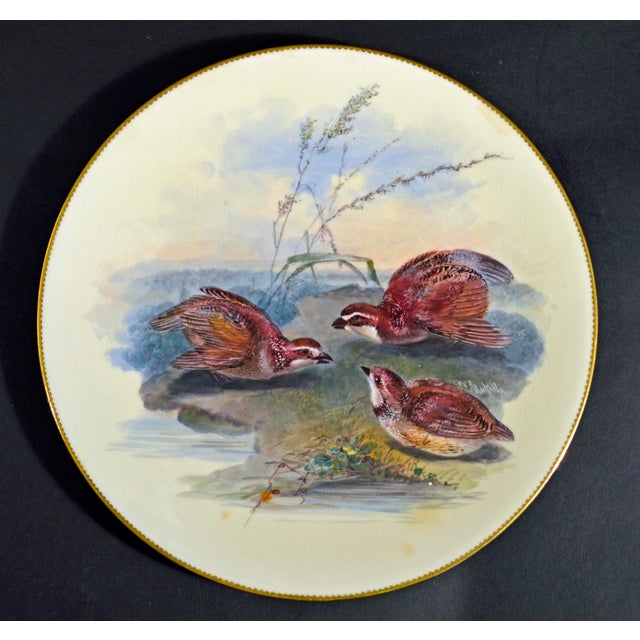 Antique English Minton Porcelain Cabinet Plates of Birds Signed by William Mussil, a Set of Six For Sale In Philadelphia - Image 6 of 12