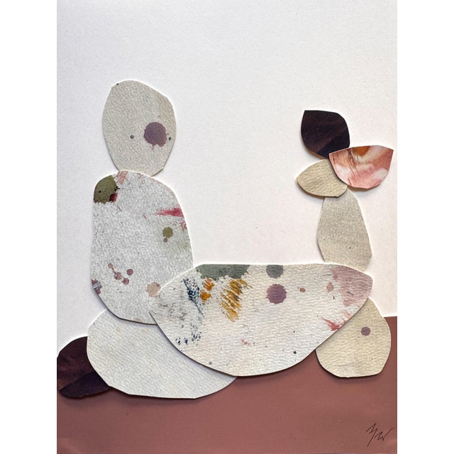 Abstract "Love Without Words 1" Original Mixed-Media Collage on Paper by Zac Woodiel For Sale - Image 3 of 9