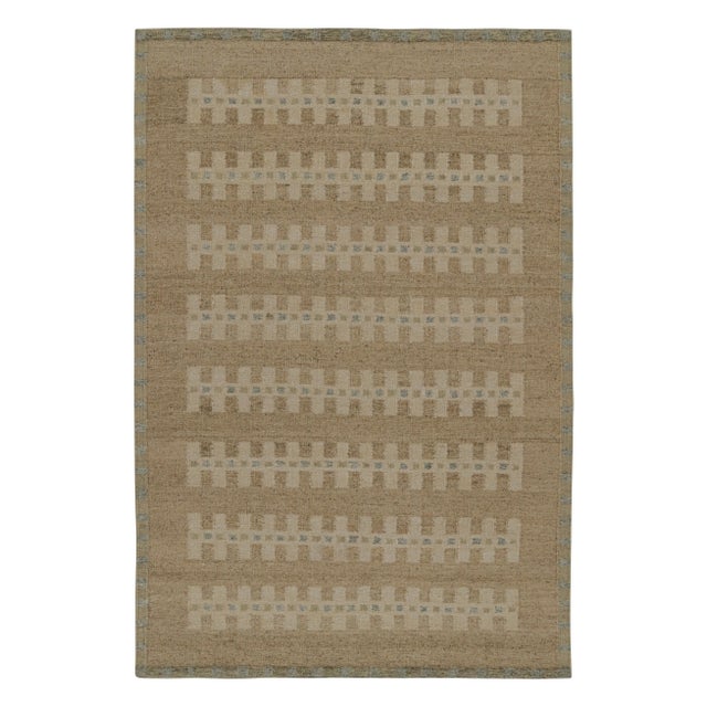 Beige Rug & Kilim’s Scandinavian Style Kilim Rug in Beige With Geometric Patterns For Sale - Image 8 of 8