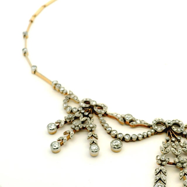 Metal 1900-1909 Filippo Chiappe Belle Époque 18k Gold, Platinum & Diamond Necklace For Sale - Image 7 of 12
