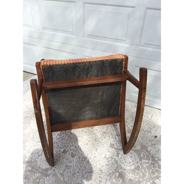 Vintage Mid-Century Modern Walnut Rocking Chair For Sale - Image 10 of 11