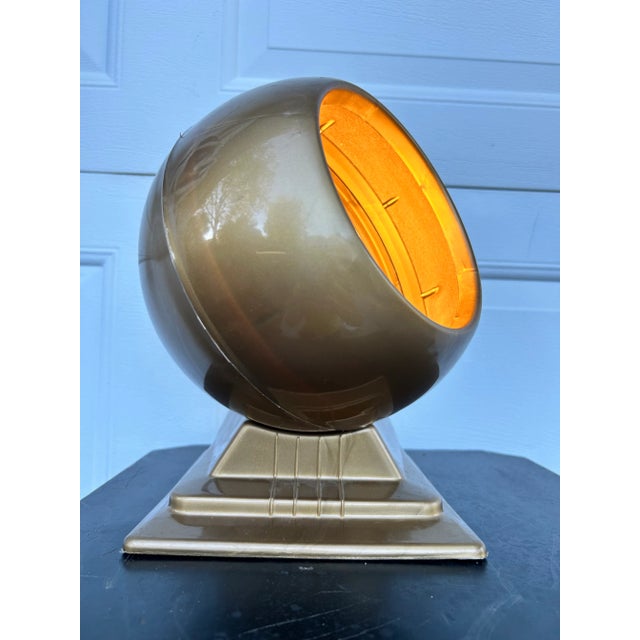 Mid-Century Modern Late 20th Century Gold Adjustable Eyeball Lamp For Sale - Image 3 of 12