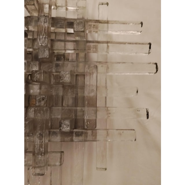 Silver Large Glass Wall Sconce attributed to Poliarte, Murano, 1960s For Sale - Image 8 of 16