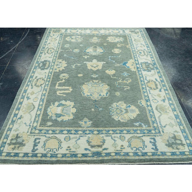 Turkish Oushak Rug 5'1" x 7'6" #19161 Explore a curated collection of hallway runners, wool rugs, and handmade...