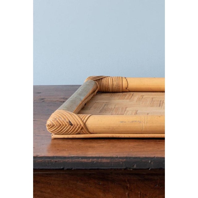 1970s Bamboo and Brass Tray from Vivai Del Sud, 1970s For Sale - Image 5 of 10