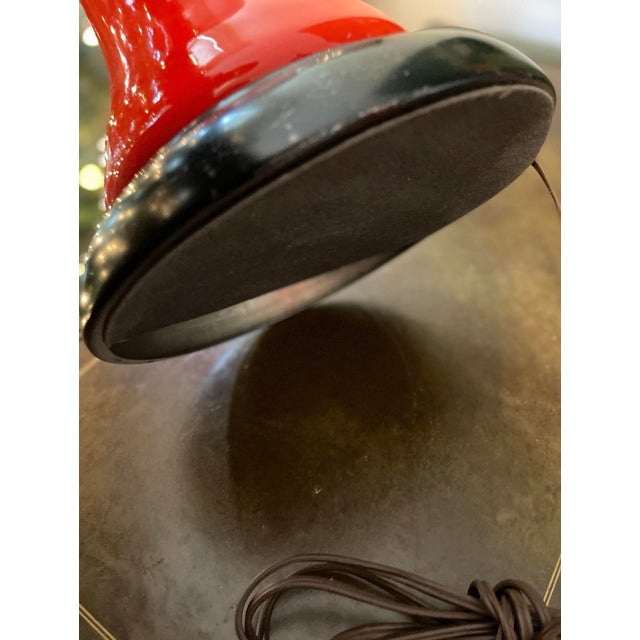 Orange Mid 20th Century Pair of MCM Orange Curvy Lamps For Sale - Image 8 of 10