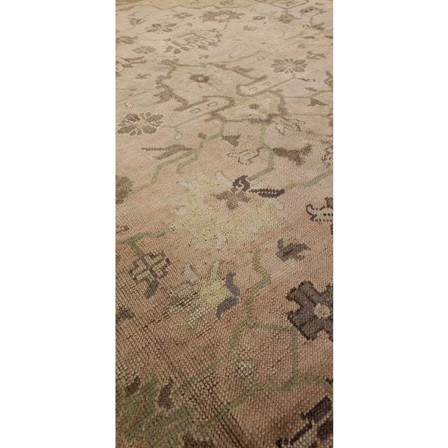 Turkish Antique Oushak Carpet, Handmade Oriental Rug, Soft, Taupe, Brown, Beige For Sale - Image 3 of 15