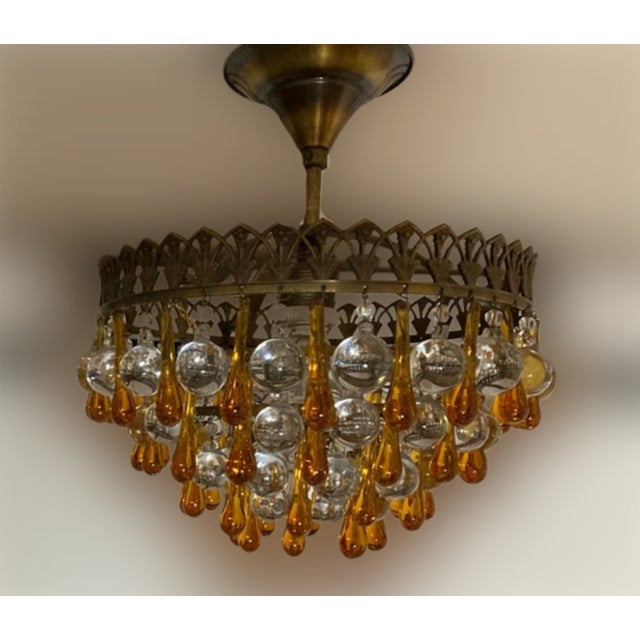1950s Vintage Ceiling Lamps in Murano Glass, 1950s, Set of 2 For Sale - Image 5 of 8