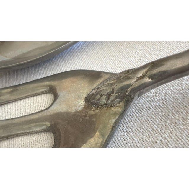 Bruce Fox Vintage Wilton Armetale Asparagus Serving Set Bruce Fox Luxury Elegant Silvertone - 2 pcs For Sale - Image 4 of 7