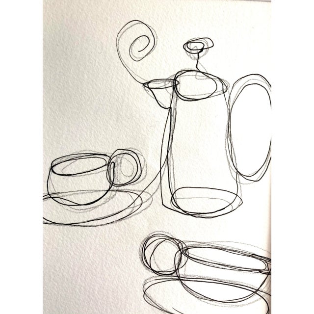 White Contemporary Ink Pencil Drawings on Paper by Stephanie Cate For Sale - Image 8 of 8