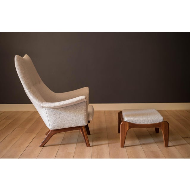 Mid century modern 1611-C wingback lounge chair and ottoman model no. 1211-O designed by Adrian Pearsall for Craft...