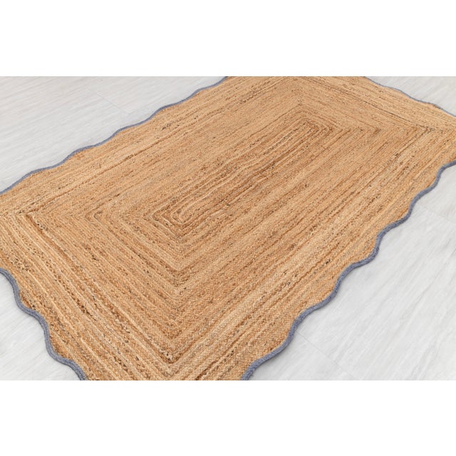 Not Yet Made - Made To Order 5x7Ft. Grey Wave Scallop Jute Rug For Sale - Image 5 of 12