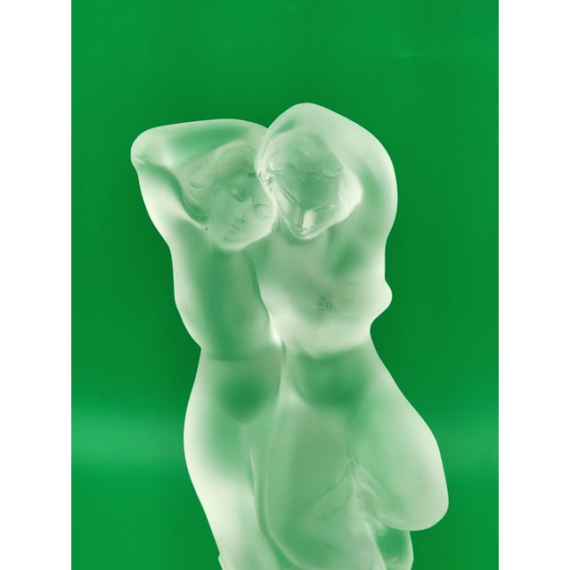1950s Rare LALIQUE Crystal "Le Faune" Figurine Dancing Nude Lovers Pan (Faun) & Diana For Sale - Image 17 of 18
