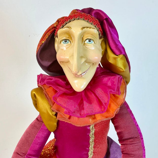 1940s Vintage Art Nouveau Italian Boho Chic 28” Valentine Jester Sculpture Centerpiece For Sale - Image 16 of 17
