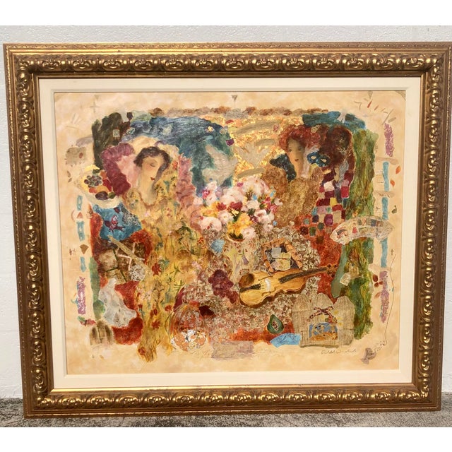 "By Some Golden Thread" is a popular limited edition serigraph and mixed media on canvas by British artist Roy Fairchild-...