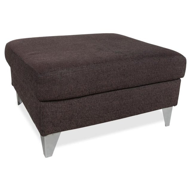 Fabric Ottoman in Brown Grey from Ewald Schillig For Sale - Image 9 of 9