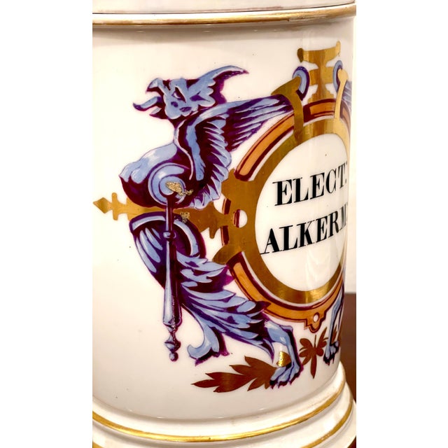 Pair of Neoclassical Apothecary Jars by Maison A Collin Porcelaines & Cristaux For Sale - Image 10 of 14