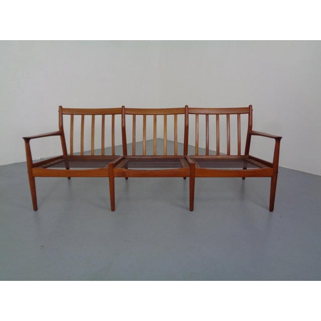 Wood Teak Three-Seater Sofa by Svend Aage Eriksen for Glostrup, 1960s For Sale - Image 7 of 18