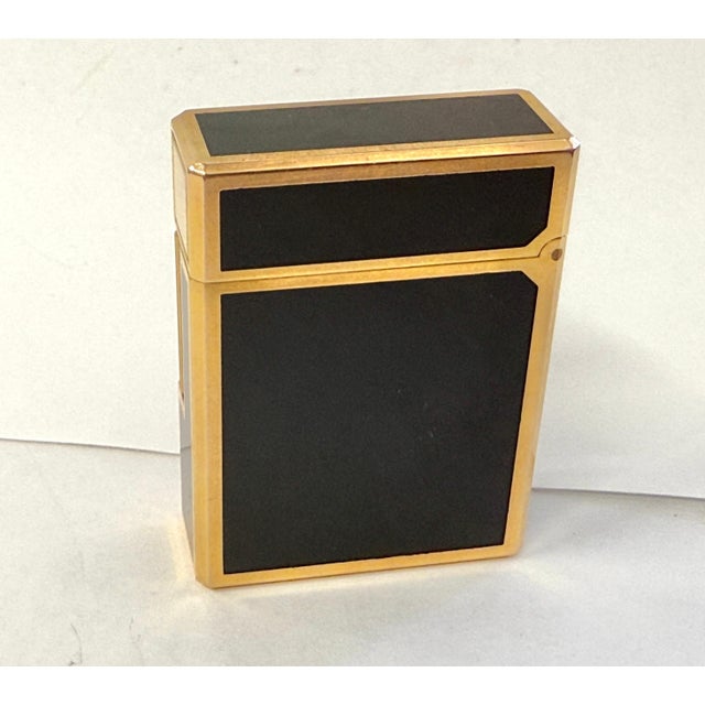 1980’s S.T. DuPont Laque de Chine Gold Plated Lighter with Box and Papers For Sale - Image 10 of 12