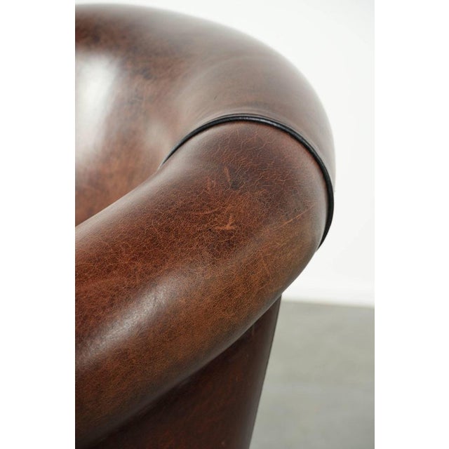 Vintage Sheepskin Club Armchair For Sale - Image 15 of 17