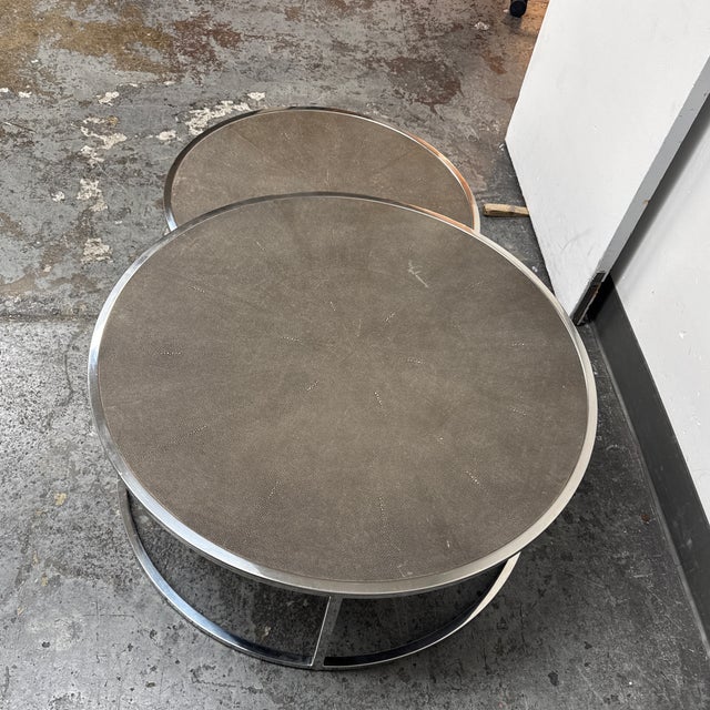 2020s Four Hands Bentley Shagreen Nesting Coffee Tables For Sale - Image 5 of 12