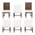 Vintage Ebonized White Dining Chairs - Set of 6 For Sale