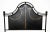 Beautiful Vintage Wrought Iron Full Panel Headboard Footboard w/side railings Matte Black Low Framed. The set contains a...