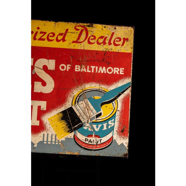 Vintage Davis Paint Double-Sided Flange Sign For Sale - Image 4 of 8