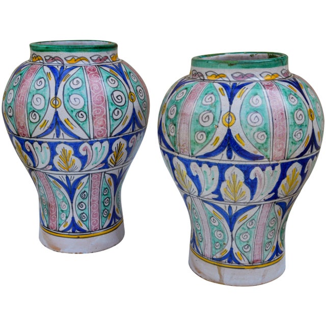 Ceramic Antique Andalusian Ceramic Vases- S/2 For Sale - Image 7 of 13