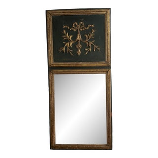 French Tremeau Mirror 19th Century Original Green Painted and Gilded For Sale