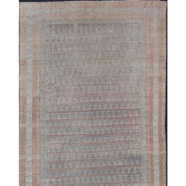 Large Antique Malayer Persian Gallery With All Over Paisley Design With Lt. Blue 8'1 X 20'5 For Sale - Image 4 of 17